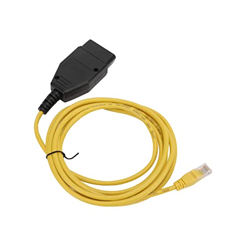 Brrnoo OBD2 -Kabel mit CD -Ersatz Gelber ENET Codierungskabel OBD2 Diagnosekabel ENET Schnittstellenkabel Für die F Serie 3 Serie 5 7 GT X3 von Brrnoo