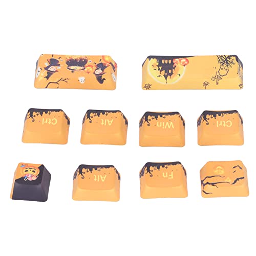 Brrnoo PBT-Tastenkappe, Mechanische Tastatur-Tastenkappen, PBT-Material, Halloween-Thema, DIY-Tastenkappen für 61/87/104/108-Bit-Tastaturen, mit Thermischer Sublimationstechnologie, von Brrnoo