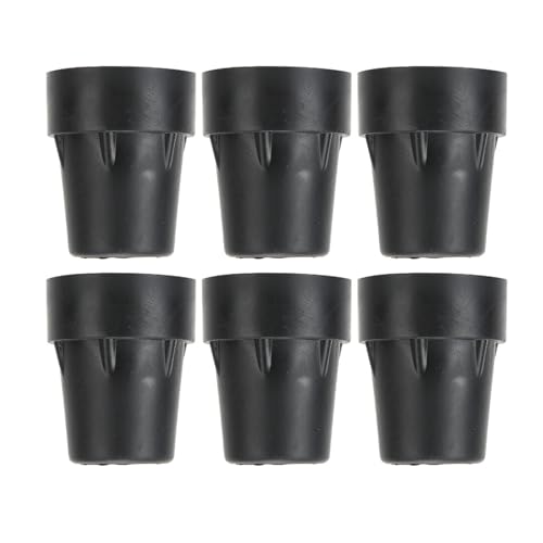 Brrnoo Rohrspitzen, Stangen-Spitzen 6-Pack-Wanderrohr-Basispads Nicht-Schlupf-Wanderkappen-Kappen Tipp Zubehör Walking Stick Tipps Walking Cane von Brrnoo