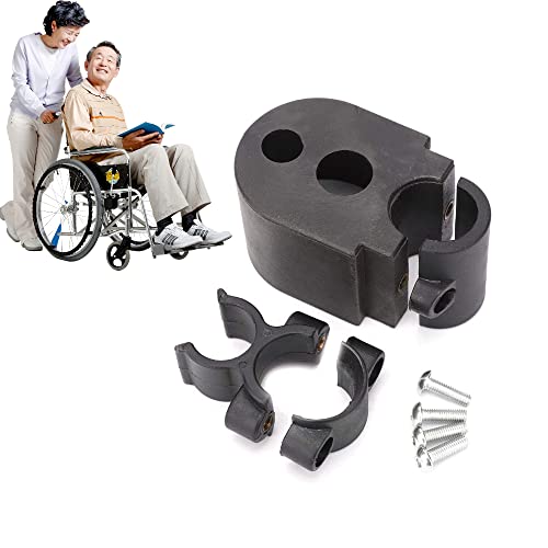 Brrnoo Rollstuhl Gehstockhalter, Stockhalter Für Rollstuhl Stuhl, Krückenhalter Für Rollator, Halterung Für Krücken Elektrorollstuhl Rollstuhl Gehstock Universal Zubehör, Elektromobil Zubehör von Brrnoo