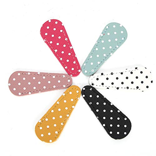 Brrnoo Scherenscheide, Polka Punkt Künstlicher Lederschutzschutz 6pcs Stickerei Schere Scheide Dot Schere Scheide Handwerk von Brrnoo