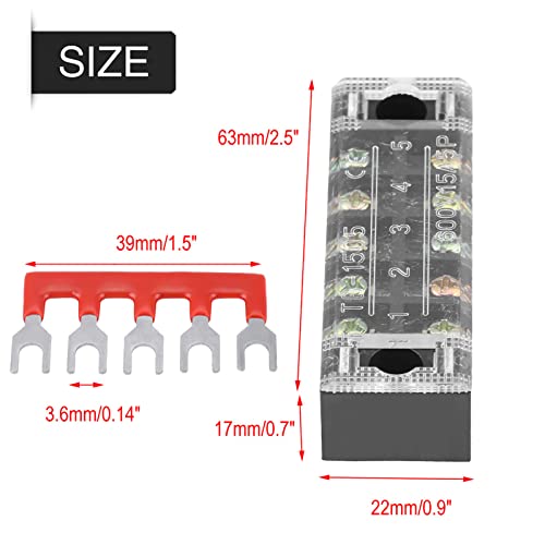 Brrnoo Schraubenklemme Block, Drahtbarrierenblock mit 10 Pcs Anschlussstreifen 5pcs 600 V 15A Schraubanterminalblock für Haushaltsgeräte, Elektronische Schaltungen, Maschinen Brrnoo Schraubenklemme Block, Drahtbarrierenblock mit 10 Pcs Anschlussstreifen 5pcs 600 V 15A Schraubanterminalblock für Haushaltsgeräte, Elektronische Schaltungen, Maschinen von Brrnoo