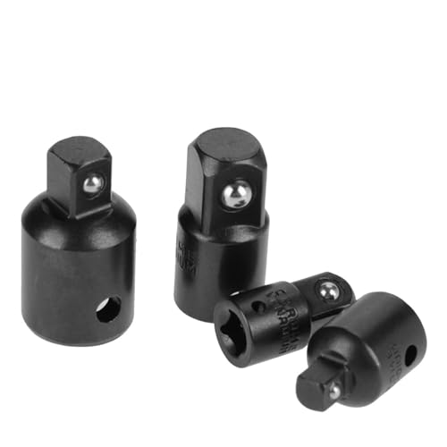 Brrnoo Socket -Adapter -Set, Impact Adapter 1/2in 3/8in 1/4in 4pcs Chrom Vanadium Stahlstock Reduzierer Impact Set für Verschiedene Steckdosen (BLACK) von Brrnoo
