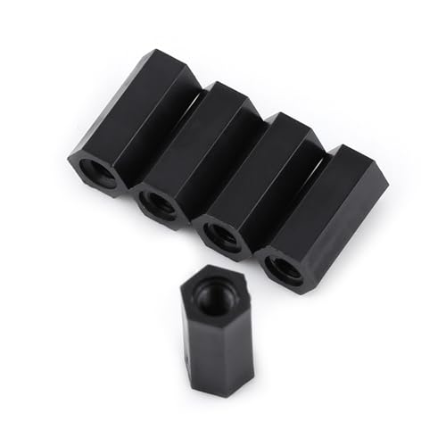 Brrnoo Spacer, PA66 M3 Weibliche X M3 Weibliche Hexgewinde -Berghalter 100pcs Hex Spacer Standoff, Standoff Kit -Screw Nuss Zubehör Schwarz (M3*10) von Brrnoo