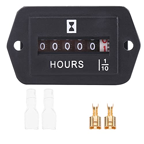 Brrnoo Stunde Meter, Mechanische Stunde Messgerät DC 6 80 V Autometermeter für -Benzinmotor -Generator Motorboot (HM002) von Brrnoo