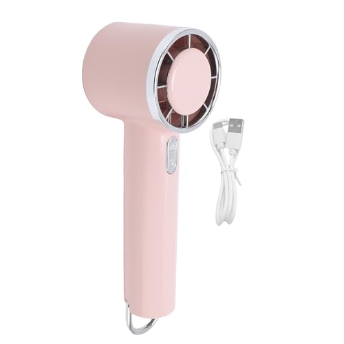 Brrnoo Tragbarer Handheld -Lüfter mit 5 Geschwindigkeitsmodi, 1200 -mAh -wiederaufladbarer Akku, Kompaktes Design mit Hängenden Schnalle für den Außen- und Desktop -Gebrauch (PINK) von Brrnoo