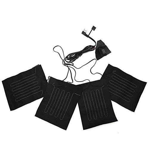 Brrnoo USB-Weste Heizkissen, 4 in 1 Erwärmung beheizte Kleidung Weste Jackenpads Heizblatt USB Elektrische Heizkissen Stoff für den Winter von Brrnoo