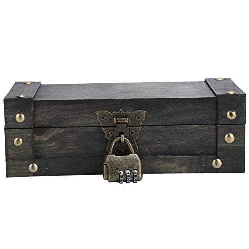 Brrnoo Vintage Aufbewahrungsbox, Schmuck Organizer im Retro Design, Dekorative Schatzkiste mit Schloss, Home Decoration, Ideal als Geschenkbox für Schmuck und Accessoires von Brrnoo
