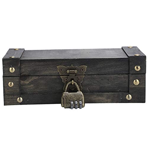 Brrnoo Vintage Aufbewahrungsbox, Schmuckschmuck im antiken Stil Organizer Retro Schatzkiste Dekorative Schatzkiste mit Schloss Home Decoration Truhenkiste Kofferhalter Schmuck Geschenkbox(6702A-DH) von Brrnoo