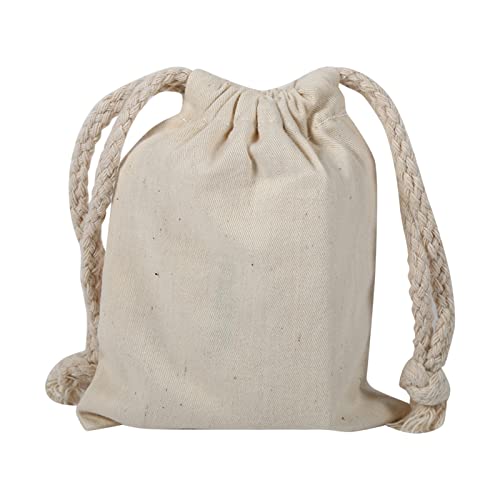 Brrnoo Waschbeutel Baumwolle, Kordelstringbeutel Wiederverwendbare Produktbeutel Baumwoll -Produkte, Baumwollaufbewahrungsbeutel mit Kordelangaben, Musselin -Taschen für Heimatversorgung (10 * 12 cm) von Brrnoo