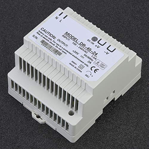DIN Rail Netzteil, AC -DC -Schaltnetzteil, mit Überlastschutz Automatische Kühlung 45W Einzelausgang 24 V für Industrielle Steuerung und Beleuchtungsanwendungen von Brrnoo