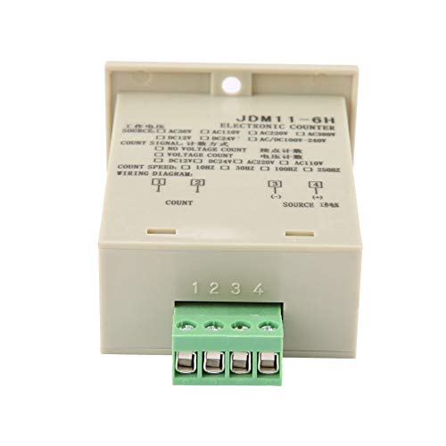 Digitaler Zähler, Elektrikzähler Totalizer mit Manueller Reset-Taste JDM11-6H 6 Ziffern Anzeigezähler für Verschiedene Signaleingangszahlen (DC12V) von Brrnoo