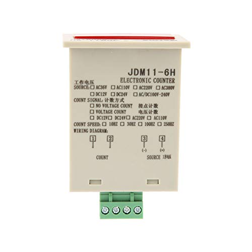 Digitaler Zähler, Elektrikzähler Totalizer mit Manueller Reset-Taste JDM11-6H 6 Ziffern Anzeigezähler für Verschiedene Signaleingangszahlen (DC36V) von Brrnoo