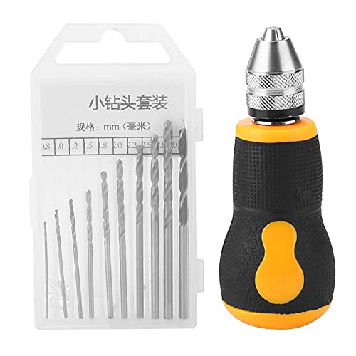 Micro Mini Handbohrwerkzeug Set mit 10 Spiralbohrern 0,8-3,0 mm für Holz Kunststoff Metall DIY-Manuelle Montagebohrungen Handwerkszeug Tragbar Micro Mini Handbohrwerkzeug Set mit 10 Spiralbohrern 0,8-3,0 mm für Holz Kunststoff Metall DIY-Manuelle Montagebohrungen Handwerkszeug Tragbar von Brrnoo