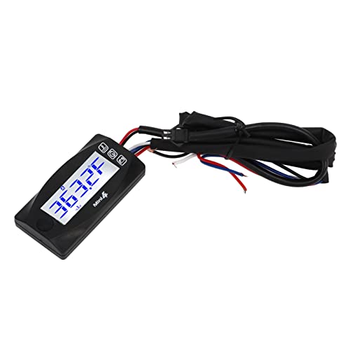 Motorradwassertemperaturmesser, Motorrad Digitales Thermometer Einfach Installation ABS LCD Motorradwassertemperaturmesser für Motorrad (18 mm) von Brrnoo