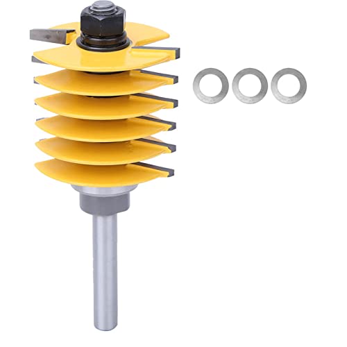 Router -Bits, 8 Mm Schaftfingergelenk Router Bit Holzbearbeitungsmahlen Tenon Joint Cutter Tool mit 2 PCs Waschmaschine für den Holzrand Bis Zum Rand oder das Ende des Endes Router -Bits, 8 Mm Schaftfingergelenk Router Bit Holzbearbeitungsmahlen Tenon Joint Cutter Tool mit 2 PCs Waschmaschine für den Holzrand Bis Zum Rand oder das Ende des Endes von Brrnoo