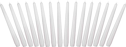 BRUBAKER 24 cm Spitzkerzen für Kerzenständer und Kerzenhalter - 16 Stück - lange, tropffreie Deko Kerzen mit langer Brenndauer - Leuchterkerzen Set Weiß von BRUBAKER