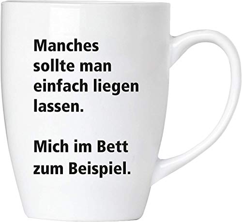 BRUBAKER - Manches sollte man einfach liegen lassen - Kaffeetasse aus Keramik - 300 ml - Kaffeebecher von BRUBAKER