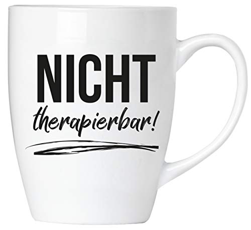 BRUBAKER - Nicht therapierbar! - Kaffeetasse aus Keramik - 300 ml - Kaffeebecher von BRUBAKER
