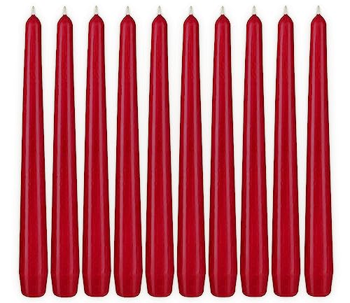 BRUBAKER Premium Spitzkerzen Dunkelrot - 20 Stück - bis zu 7,5 Stunden Brenndauer pro Kerze - 24 cm Tafelkerzen Set für Kerzenständer und Kronleuchter - Leuchterkerzen Halterkerzen von BRUBAKER