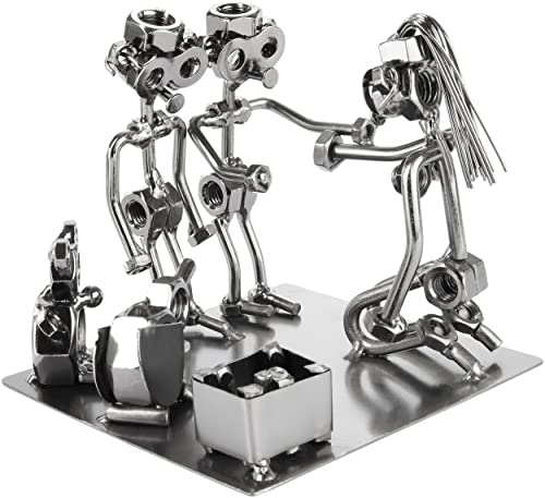 BRUBAKER Schraubenmännchen Erzieherin - Kindergarten Eisenfigur Metallmännchen - Handarbeit Kita Metallfigur Geschenk für Kinder Erzieher zum Danke Sagen und Abschied von BRUBAKER