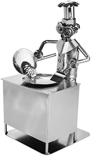 BRUBAKER Schraubenmännchen Koch - Handarbeit Eisenfigur Metallmännchen Küche - Metallfigur Geschenkidee für Meister- und Hobbyköche von BRUBAKER