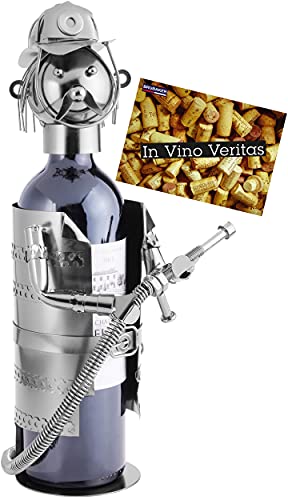 BRUBAKER Flaschenhalter Feuerwehrmann Metall Skulptur mit Geschenkkarte BRUBAKER Flaschenhalter Feuerwehrmann Metall Skulptur mit Geschenkkarte von BRUBAKER