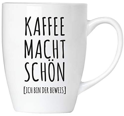 BRUBAKER - Kaffee macht schön - Kaffeetasse aus Keramik - 300 ml - Kaffeebecher von BRUBAKER