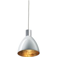 Bruck Silva Neo Down LED Pendelleuchte 160, Chrom matt Glas: weiß / Gold von Bruck
