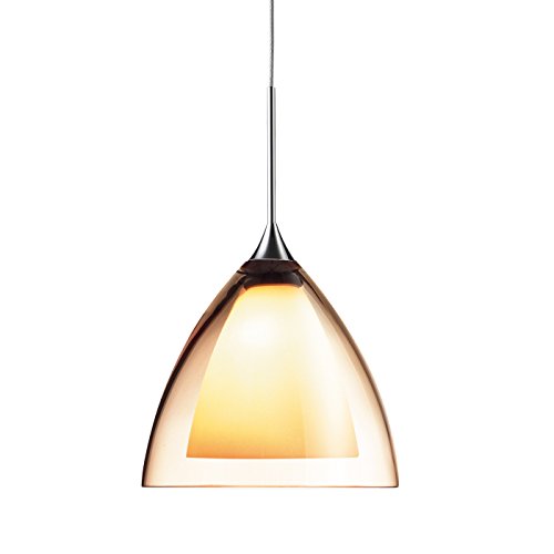 Bruck Silva Pendelleuchte - ø16 cm, chrom glänzend, Glas weiß von Bruck Lighting