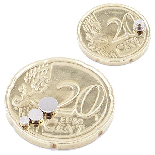 Brudazon | 15 Mini Scheiben-Magnete Set 2x1mm + 3x1mm + 4x1mm | N52 stärkste Stufe - Neodym-Magnete ultrastark | Power-Magnet für Modellbau, Basteln | Magnetscheibe extra stark Brudazon | 15 Mini Scheiben-Magnete Set 2x1mm + 3x1mm + 4x1mm | N52 stärkste Stufe - Neodym-Magnete ultrastark | Power-Magnet für Modellbau, Basteln | Magnetscheibe extra stark von Brudazon