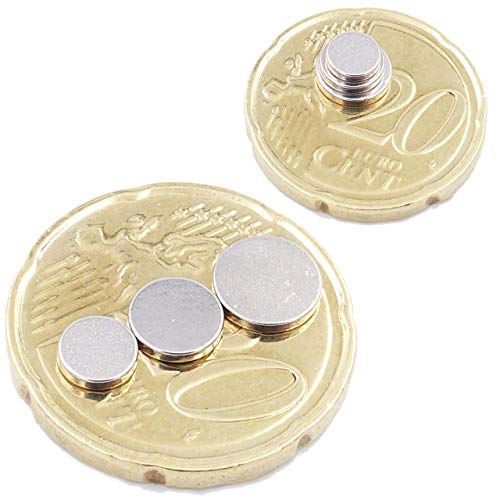 Brudazon | 15 Mini Scheiben-Magnete Set 5x1mm + 6x1mm + 7x1mm | N52 stärkste Stufe - Neodym-Magnete ultrastark | Power-Magnet für Modellbau, Basteln | Magnetscheibe extra stark von Brudazon