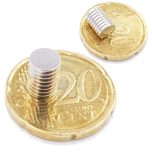 Brudazon | 25 Mini Scheiben-Magnete 6x1mm | N52 stärkste Stufe - Neodym-Magnete ultrastark | Power-Magnet für Modellbau, Foto, Whiteboard, Pinnwand, Kühlschrank, Basteln | Magnetscheibe extra stark von Brudazon