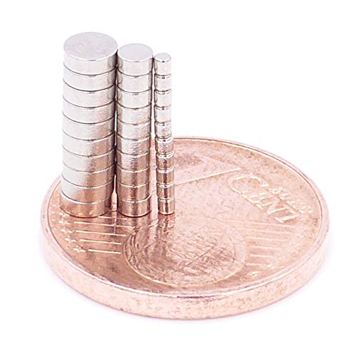 Brudazon | 30 Mini Scheiben-Magnete Set 1x1mm + 2x1mm + 3x1mm | N52 stärkste Stufe - Neodym-Magnete ultrastark | Power-Magnet für Modellbau, Basteln | Magnetscheibe extra stark von Brudazon