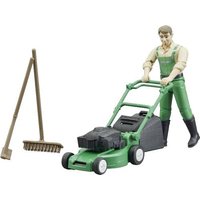 Bruder Gärtner mit Rasenmäher und Gartengeräten Fertigmodell Landwirtschafts Modell von Bruder