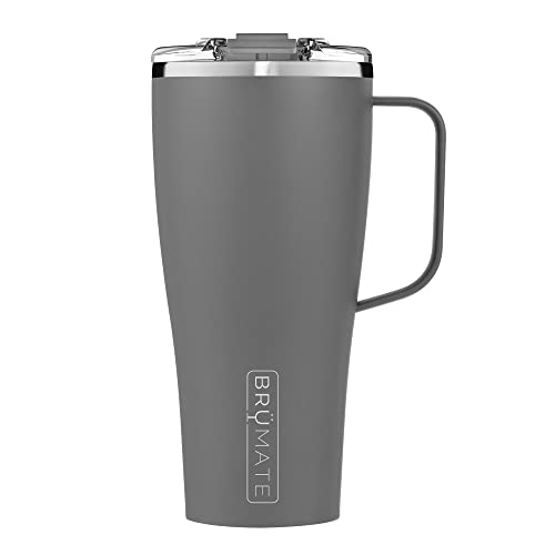 BrüMate Toddy XL – 900 ml 100 % auslaufsicherer, isolierter Kaffeebecher mit Griff und Deckel – Edelstahl-Kaffeetasse – doppelwandiger Kaffeebecher (mattgrau) von BrüMate