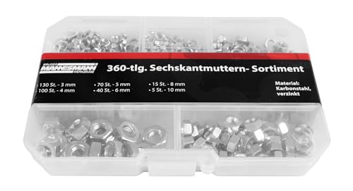 Brüder Mannesmann M13048 360-tlg. Sechskantmuttern-Sortiment von Brüder Mannesmann Werkzeuge