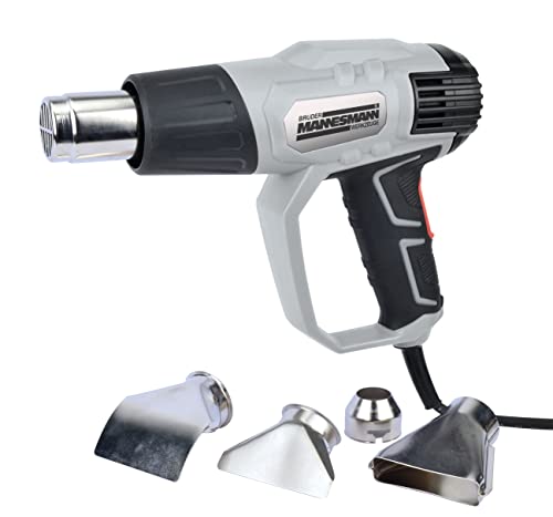 Brüder Mannesmann Heissluftgebläse, 20 Volt, mit 2,0 AH Batterie, 20 Volt Schnellladegerät und 4-teiligem Zubehör | M49530 von Brüder Mannesmann