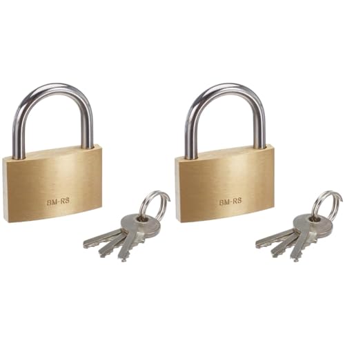 Brüder Mannesmann Messing-Vorhangschloss 40 mm, M 413-40 (Packung mit 2) von Brüder Mannesmann