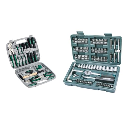 Brueder Mannesmann Werkzeuge M29057 Werkzeugsatz, 57-teilig & M29166 130-tlg. Steckschlüssel- und Bitsatz Brueder Mannesmann Werkzeuge M29057 Werkzeugsatz, 57-teilig & M29166 130-tlg. Steckschlüssel- und Bitsatz von Brüder Mannesmann