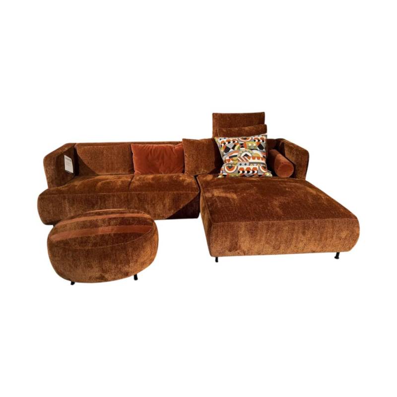 Ecksofa Aoyama Stoff 4401 0050 Orange Füße Schwarz Höhenverstellbar Inklusive Ho... von Brühl