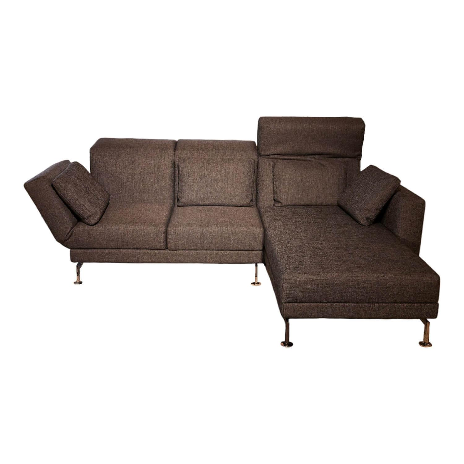 Ecksofa Moule Small Stoff 2480-95 Anthrazit Kufen Verchromt Mit Kissen von Brühl