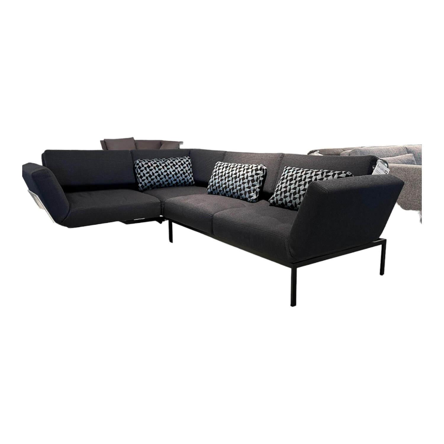 Ecksofa Roro In Stoff 3687/98 Dunkelblau Gestell In Metall Schwarz Pulverbeschic... von Brühl