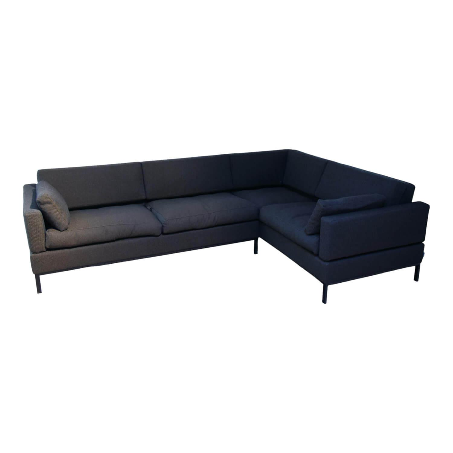 Ecksofa Tomo Soft Bezug Stoff 4491 0096 Dunkelgrau Untergestell Schwarz Matt von Brühl