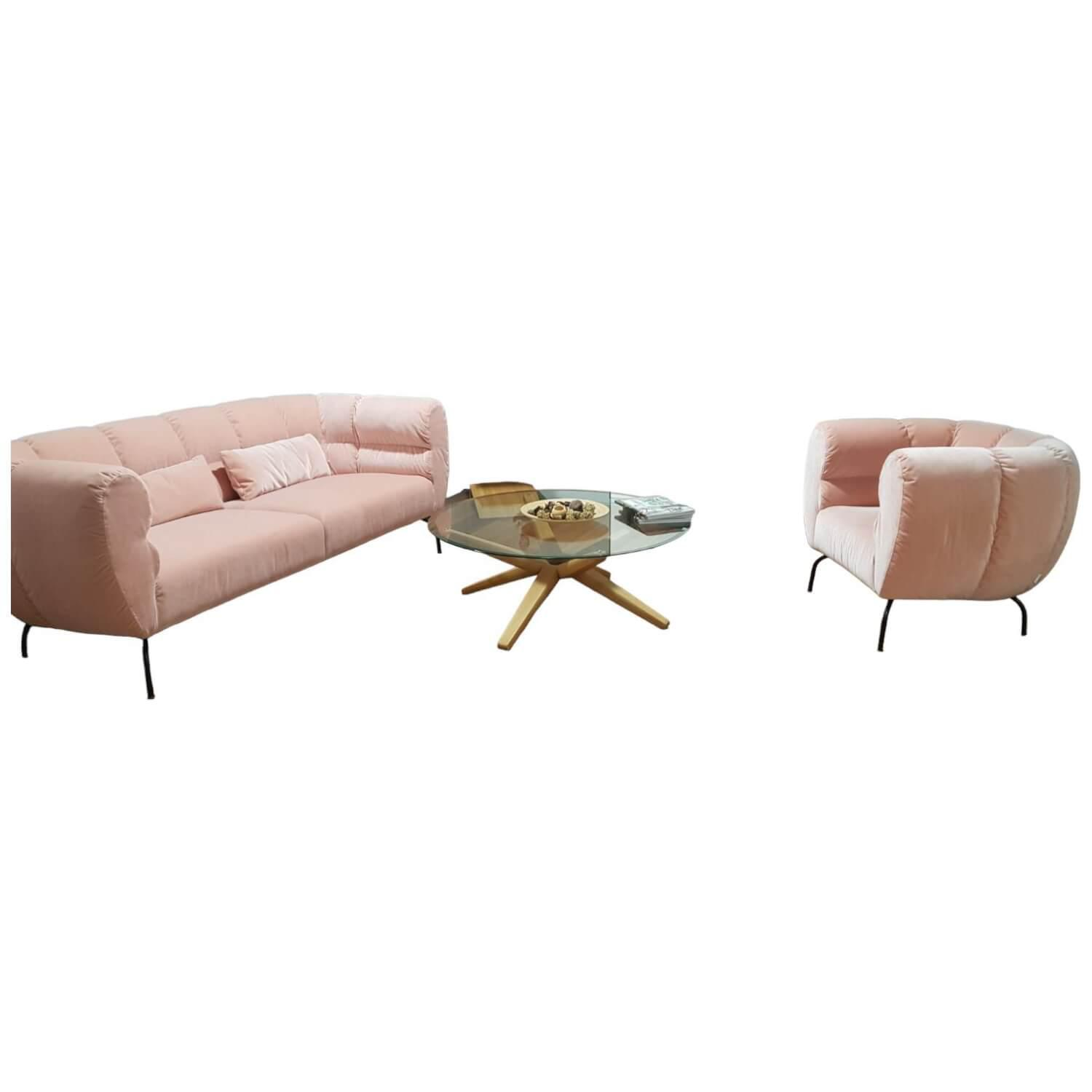 Garnitur Magnolia Stoff 44 51 Rose Sofa Sessel von Brühl