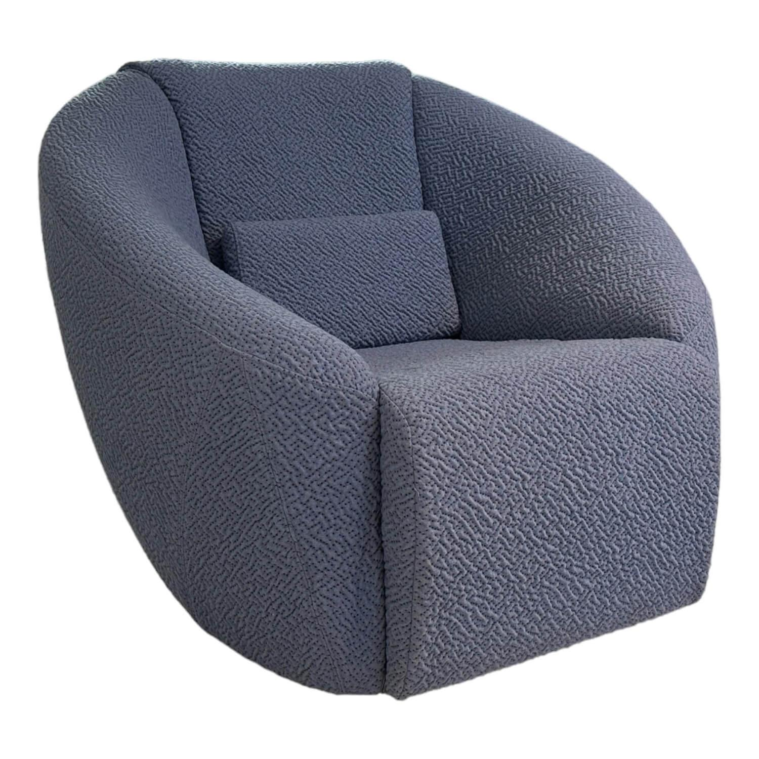 Sessel Avec Plaisir 62801 Bezug Stoff 6431-60 Blau Drehgestell von Brühl