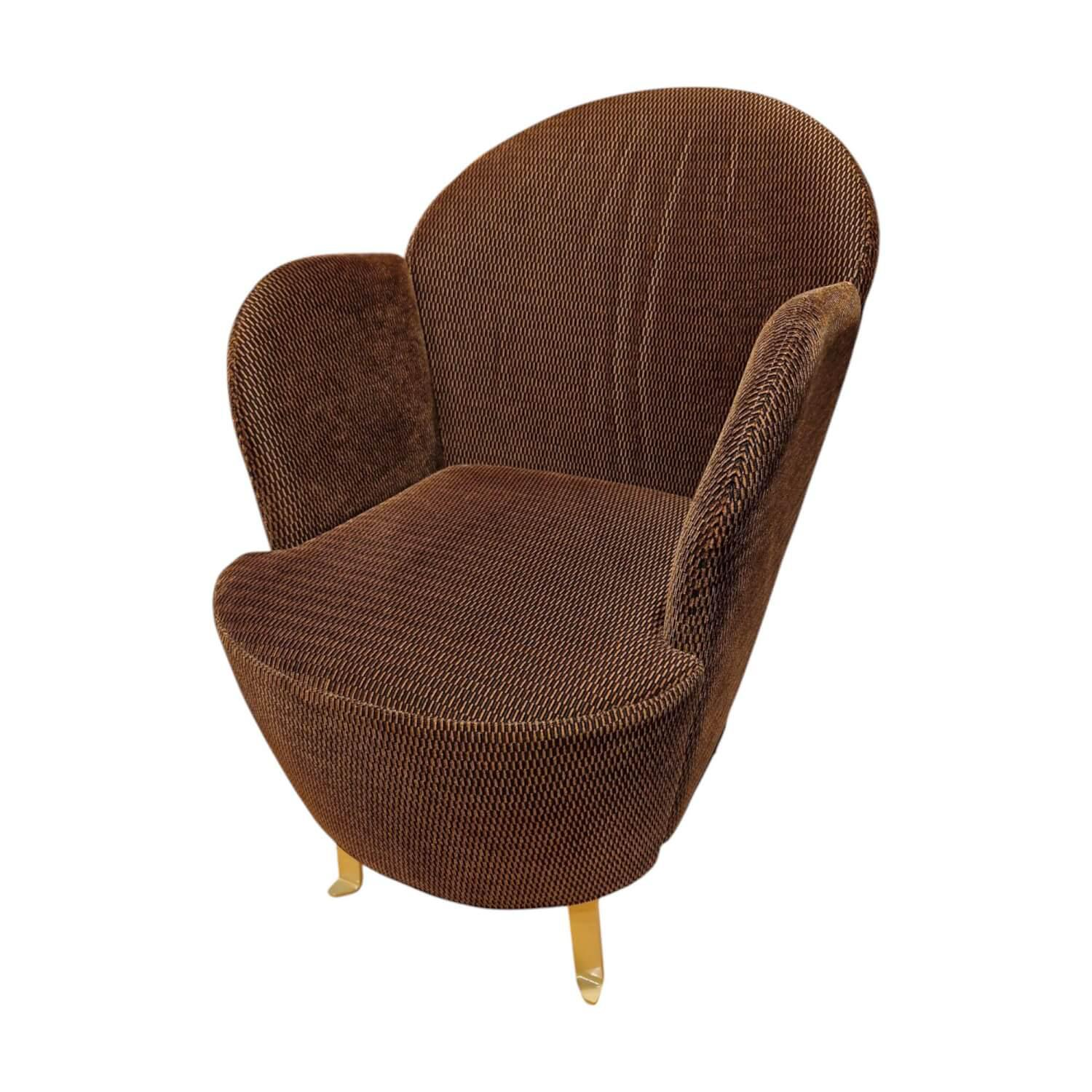 Sessel Floret 1 Stoff 4495 22 Braun Füße Flachstahl Goldfarben Sessel Floret 1 Stoff 4495 22 Braun Füße Flachstahl Goldfarben von Brühl