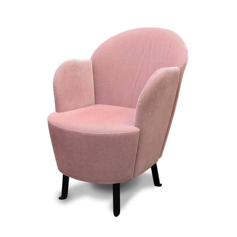 Sessel Floret Stoff 4473 Rosa Füße Schwarz von Brühl