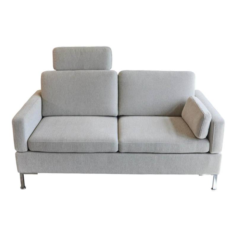 Sofa Alba M Stoff 3637 Beige Grau Fuß Chrom Glänzend Mit Integrierten Kopfstütze... von Brühl