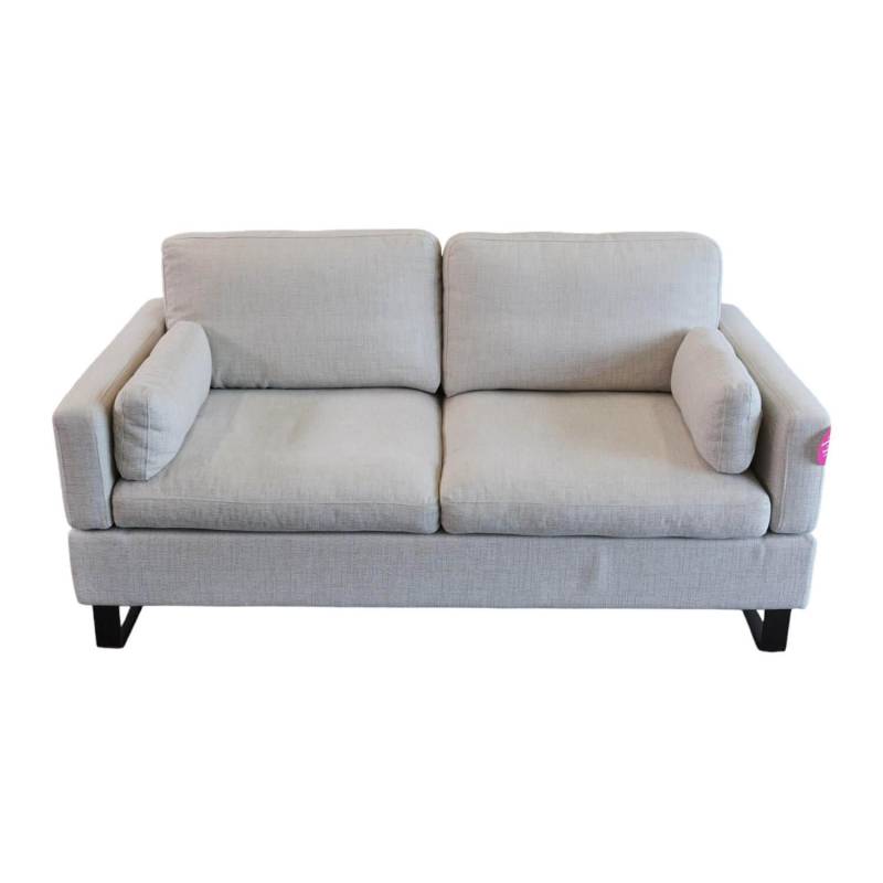 Sofa Alba M Stoff 4430 Beige Grau Fuß Schwarz Mit Integrierten Kopfstützen von Brühl